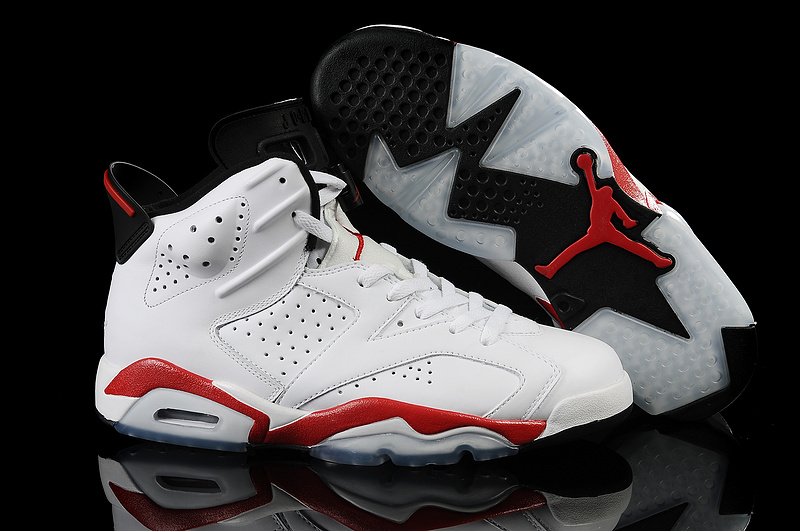 Air Jordan 6 Mens Shoes White/Red/Black Online